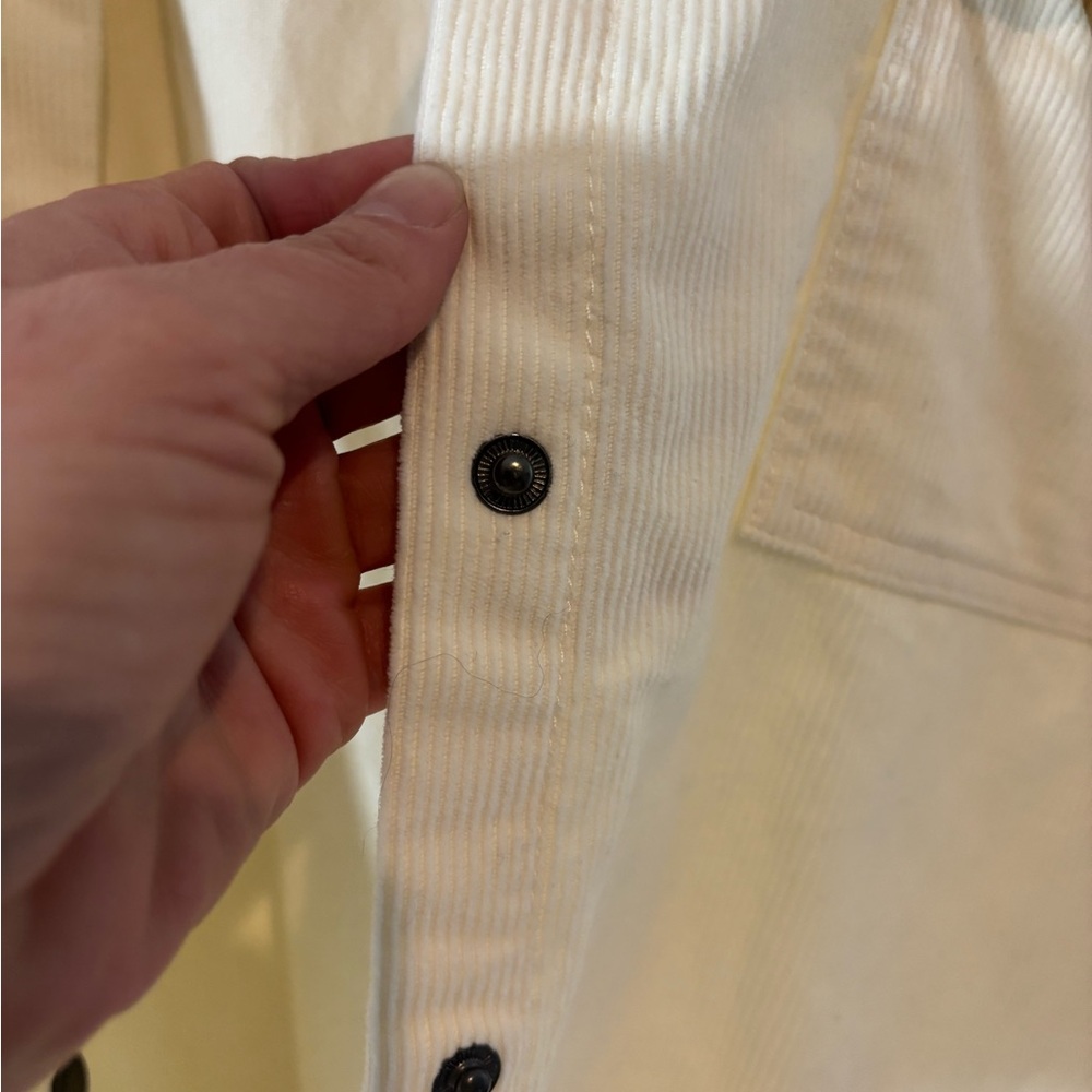 Peace Love World Medium Corduroy Shacket Snap Buttons Today Will Be A Good Day - Picture 8 of 10